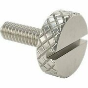 BSC PREFERRED Knurled-Head Thumb Screw Slotted Stainless Steel Low-Profile 4-40 3/8 Long Partial Threads 91746A632